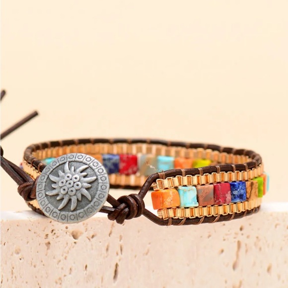 Modern Boho Natural Stone Bracelet - Picture 3 of 7